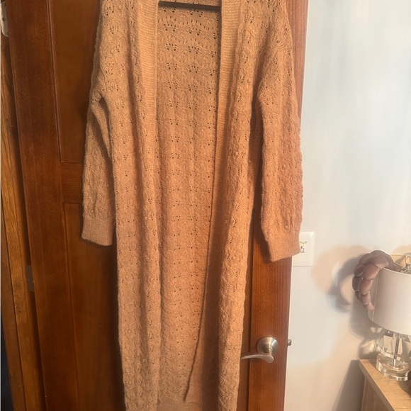 Mango Tan Cozy Duster Sweater - Size XS Worn Once - Picture 1 of 10